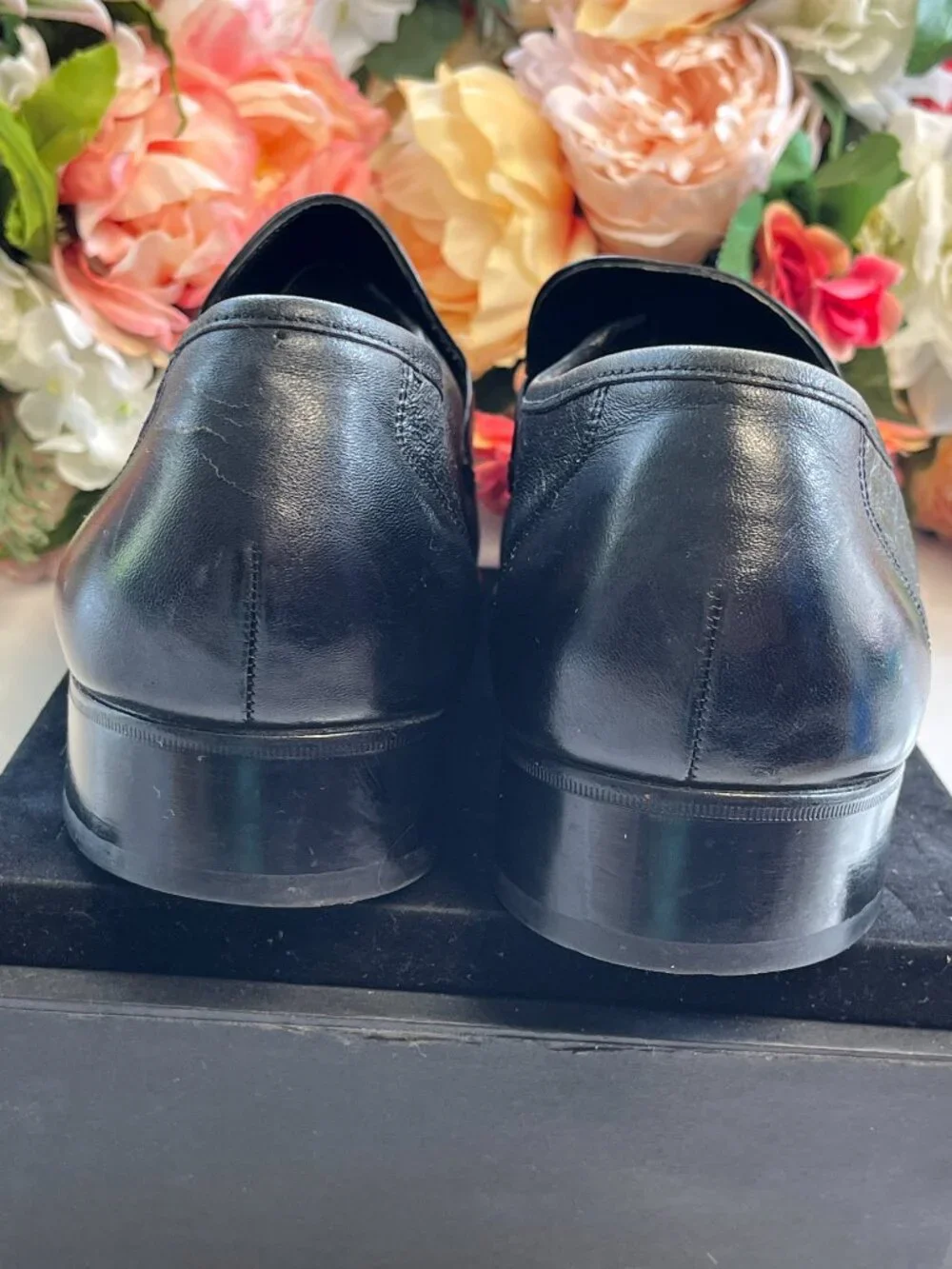 Florsheim Como Black Leather Moc Toe Strap Loafers Men’s 11 D